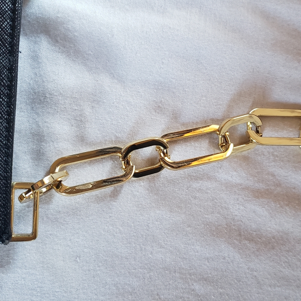 Ann Taylor Black Clutch with Gold Chain - Picture 7 of 7